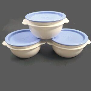 Set Of 3 Tupperware Butterfly One Touch Bowls Containers 16 oz 500 ml 2514A